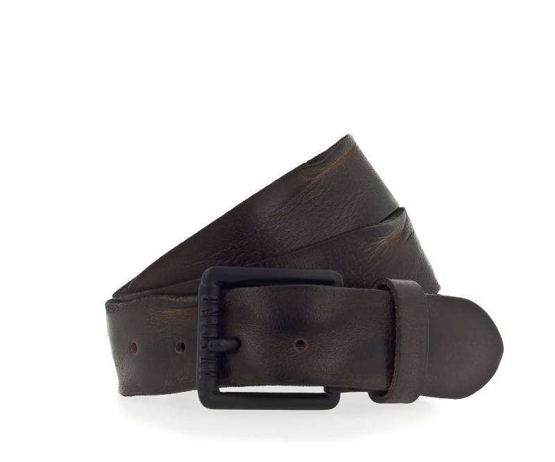MUSTANG Ledergürtel, gefinishtes Vollleder in Used-Optik, geschwärzte Schnalle, 4 cm von Mustang