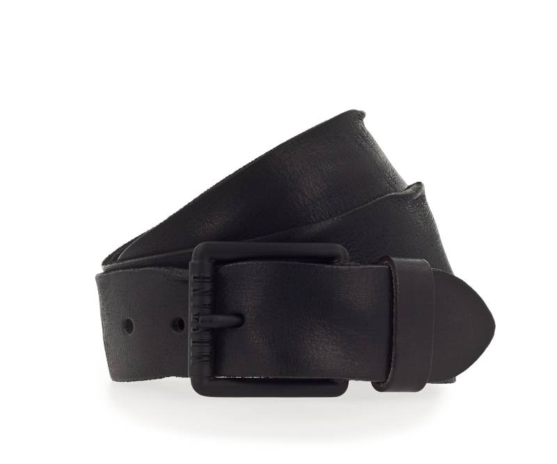 MUSTANG Ledergürtel, gefinishtes Vollleder in Used-Optik, geschwärzte Schnalle, 4 cm von Mustang