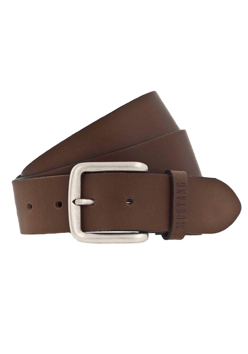 MUSTANG Ledergürtel, Klassische Dornschliesse in leichter Used-Optik, 4 cm von Mustang