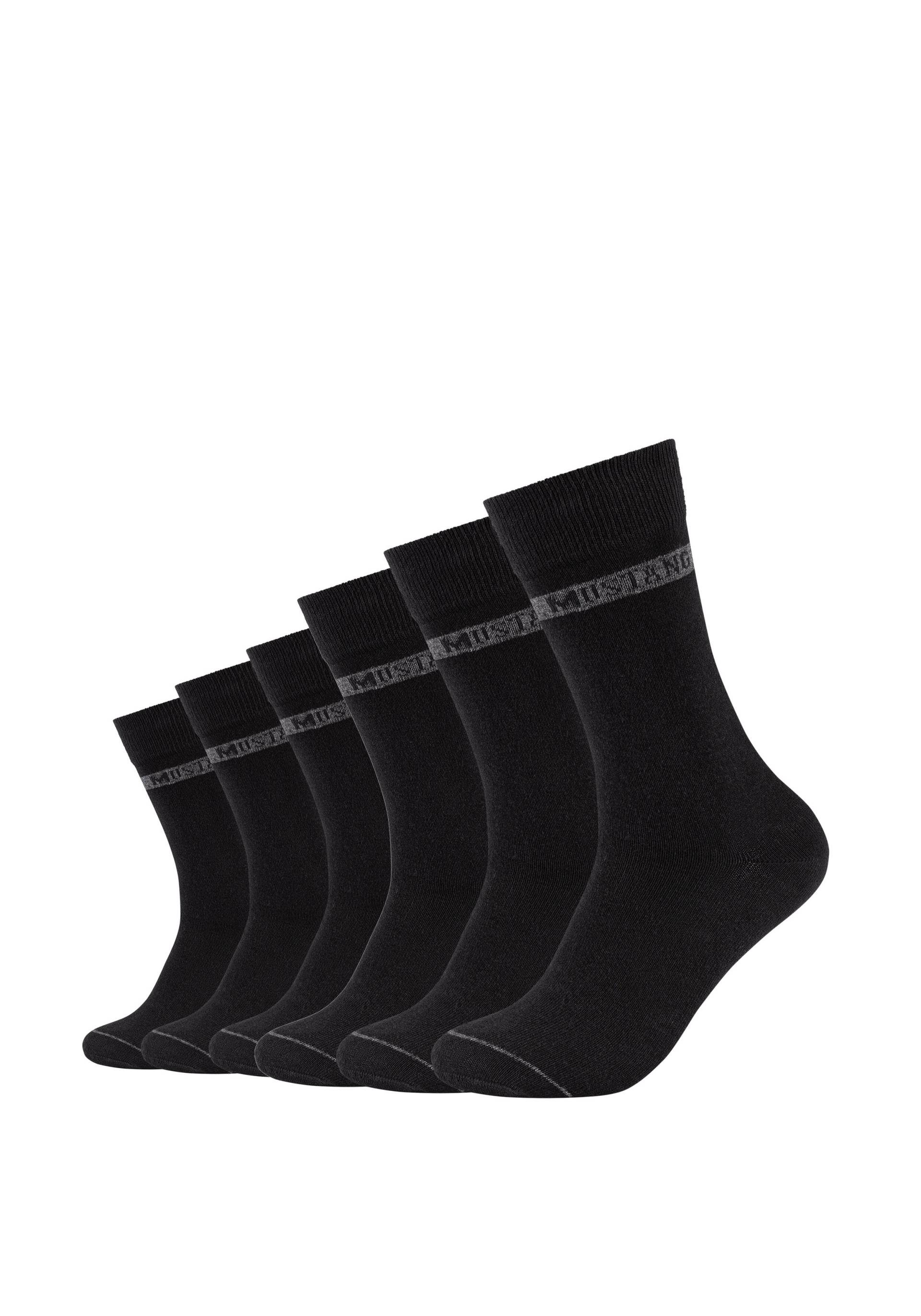 MUSTANG Socken, (Packung, 6 Paar), Weicher und elastischer Komfortbund von Mustang