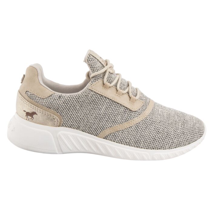 Mustang Sneaker Damen aus Textil beige, 37 von Mustang