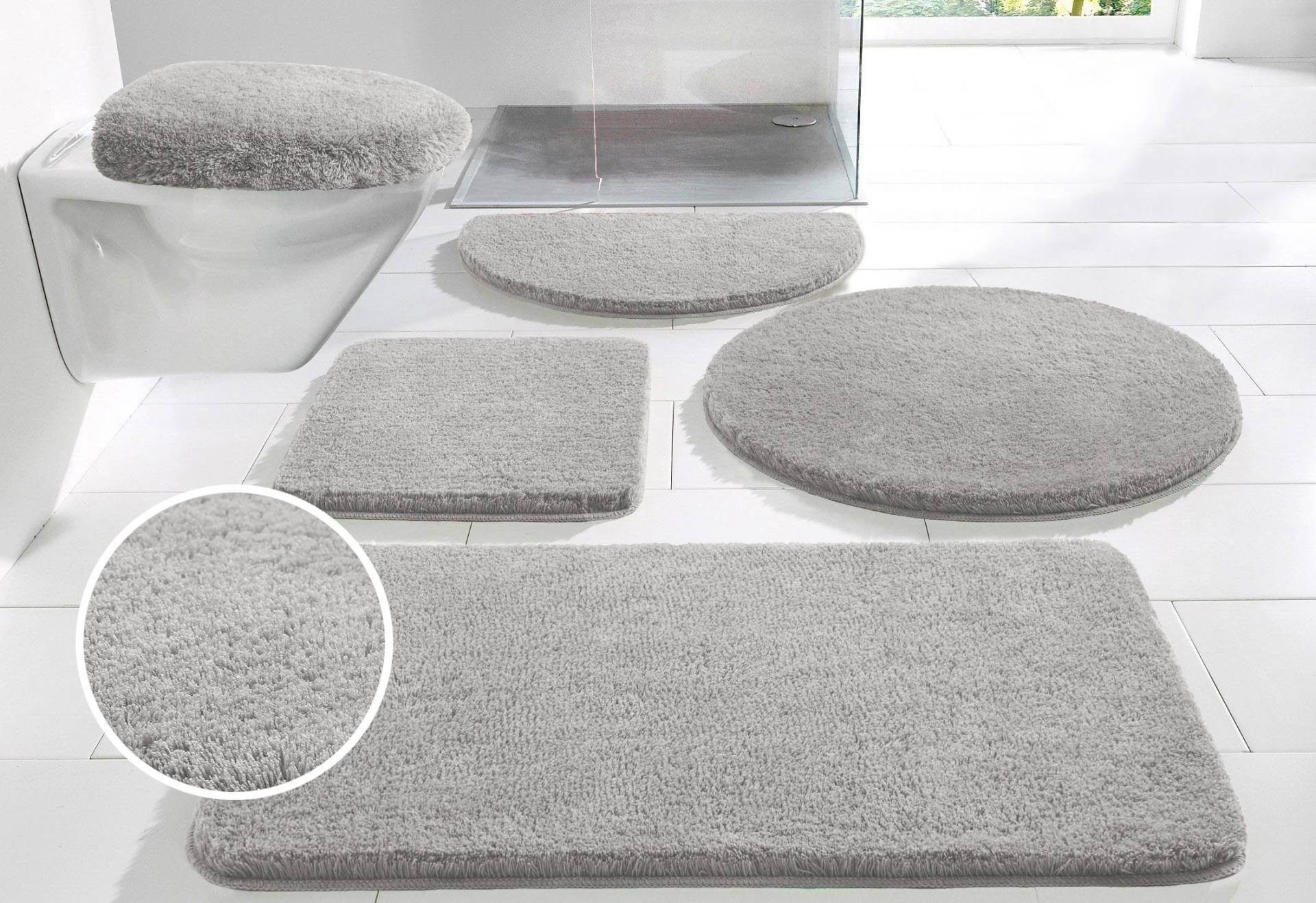 my home Badematte »Merida, Badvorleger, Badezimmer Teppich«, rutschhemmend beschichtet, fussbodenheizungsgeeignet-schnell trocknend-strapazierfähig, Badteppich, Uni Farben, rechteckig, rund & als 2-tlg. Set erhältlich my home Badematte »Merida, Badvorleger, Badezimmer Teppich«, rutschhemmend beschichtet, fussbodenheizungsgeeignet-schnell trocknend-strapazierfähig, Badteppich, Uni Farben, rechteckig, rund & als 2-tlg. Set erhältlich von My Home