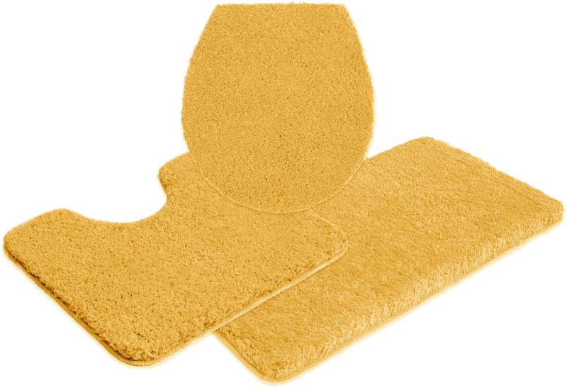 my home Badematte »Sanremo, Badvorleger, Badezimmer Teppich, sehr weich«, rutschhemmend beschichtet, fussbodenheizungsgeeignet-schnell trocknend, Badteppich, unifarben, rechteckig, rund & als 3-tlg. Set erhältlich von My Home