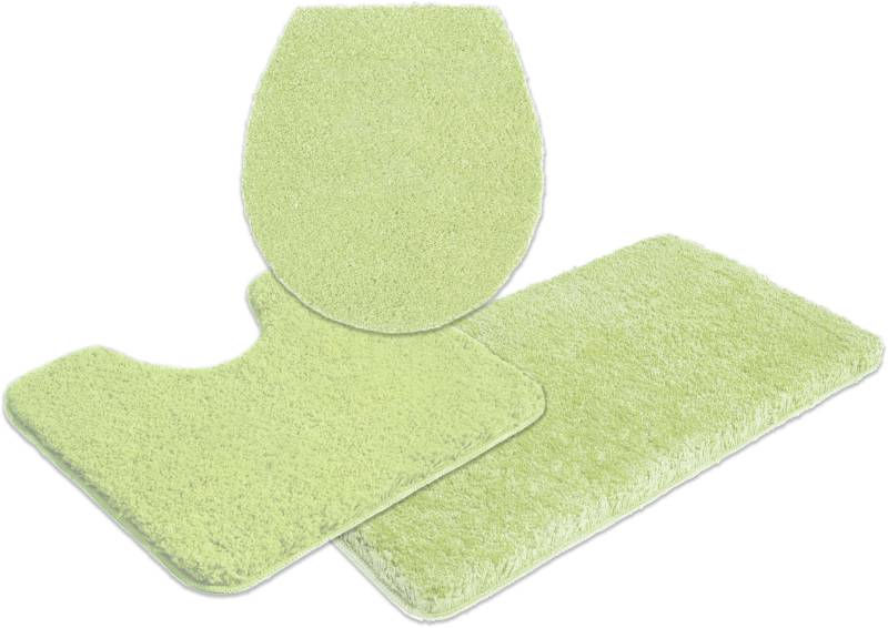 my home Badematte »Sanremo, Badvorleger, Badezimmer Teppich, sehr weich«, rutschhemmend beschichtet, fussbodenheizungsgeeignet-schnell trocknend, Badteppich, unifarben, rechteckig, rund & als 3-tlg. Set erhältlich von My Home