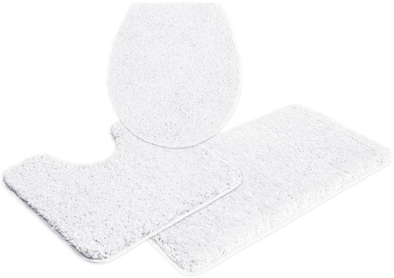 my home Badematte »Sanremo, Badvorleger, Badezimmer Teppich, sehr weich«, rutschhemmend beschichtet, fussbodenheizungsgeeignet-schnell trocknend, Badteppich, unifarben, rechteckig, rund & als 3-tlg. Set erhältlich von My Home