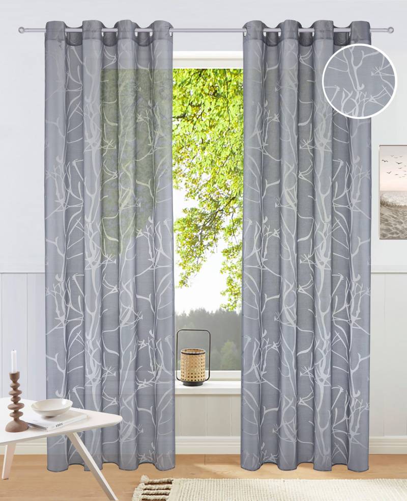 my home Gardine »Anna«, (1 St.), Äste-Motiv, Polyester von My Home