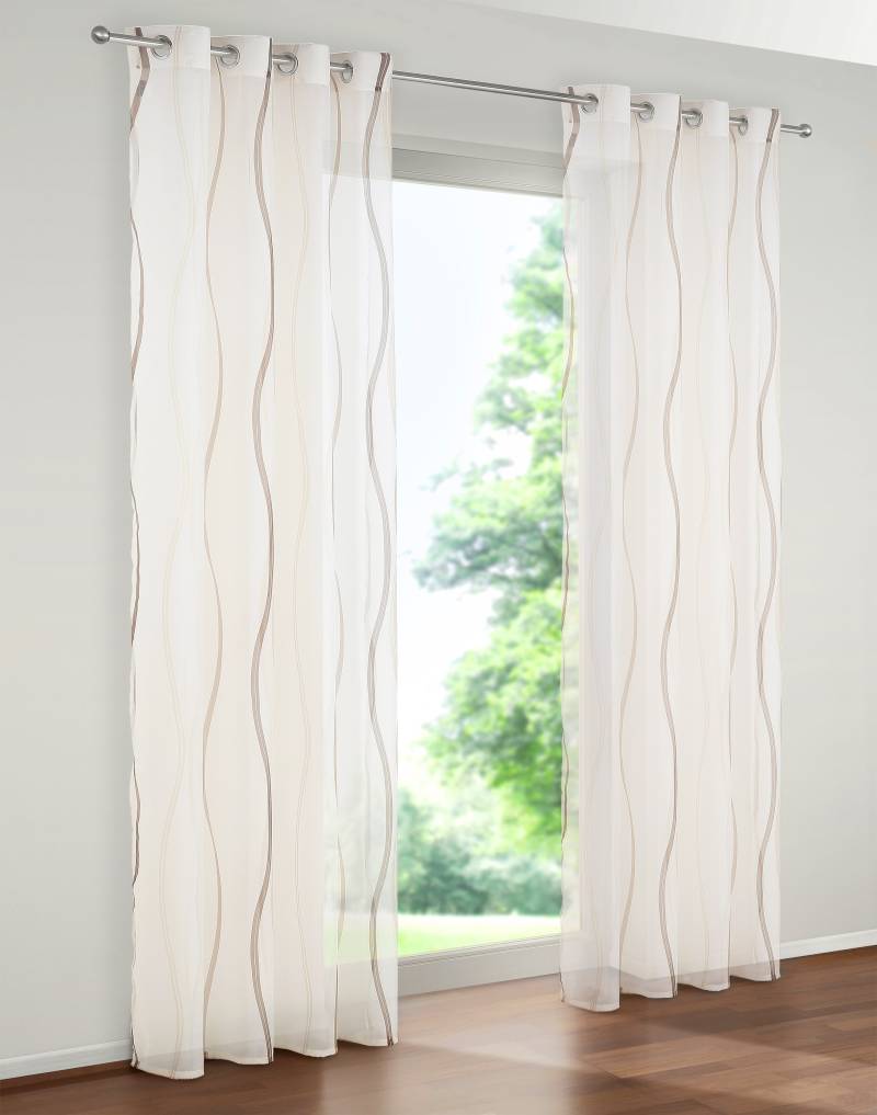 my home Gardine »Dimona«, (2 St.), 2-er Set, transparent, Voile, Polyester, Wellen von My Home