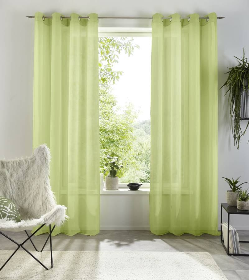 my home Gardine »XANA mit Ösen, Kräuselband oder Schlaufen«, (1 St.), Bestseller, einfarbig, 1 bzw. 2 Schals, pflegeleicht, Schal von My Home