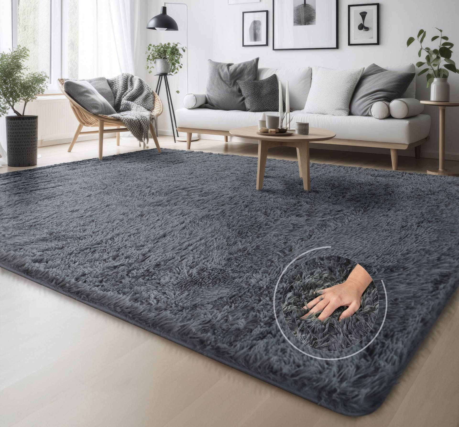 Hochflor-Teppich »Serville«, rechteckig, 37 mm Höhe, Kuschelteppich, Uni Farben, sehr weicher Flor, Wohnzimmer Hochflor-Teppich »Serville«, rechteckig, 37 mm Höhe, Kuschelteppich, Uni Farben, sehr weicher Flor, Wohnzimmer von My Home