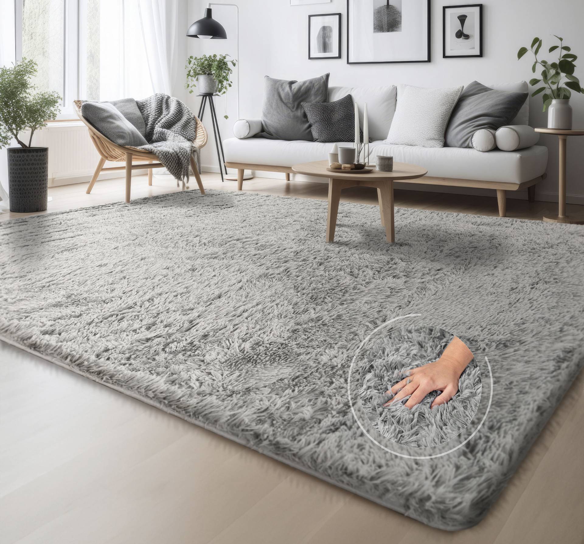 Hochflor-Teppich »Serville«, rechteckig, 37 mm Höhe, Kuschelteppich, Uni Farben, sehr weicher Flor, Wohnzimmer Hochflor-Teppich »Serville«, rechteckig, 37 mm Höhe, Kuschelteppich, Uni Farben, sehr weicher Flor, Wohnzimmer von My Home