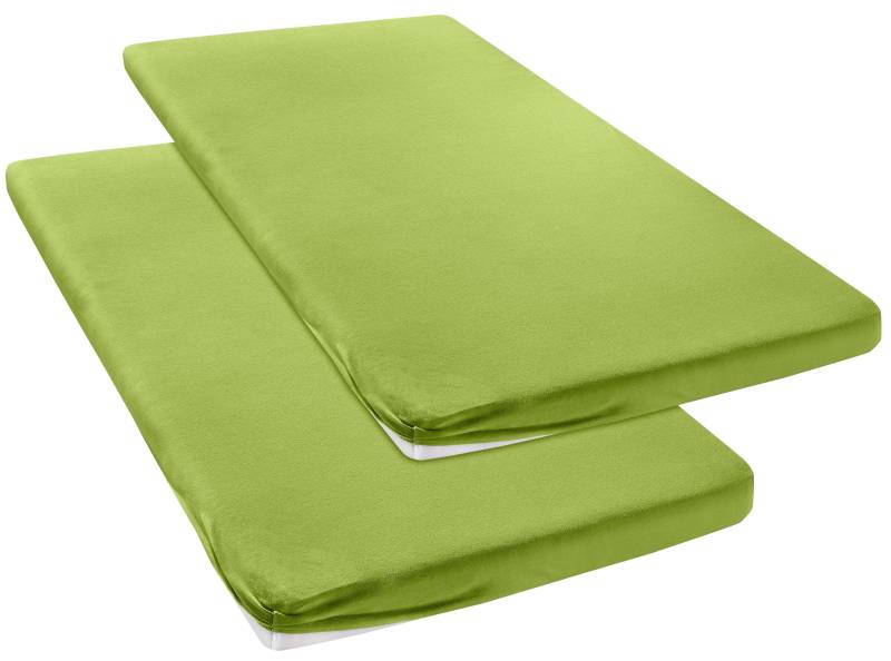 my home Spannbettlaken »Litschi«, (2 St.), für Topper auf Boxspringbetten geeignet, 100% Baumwolle, Topper Spannbettlaken aus Jersey mit Gummizug, Made in Green zertifiziert von My Home