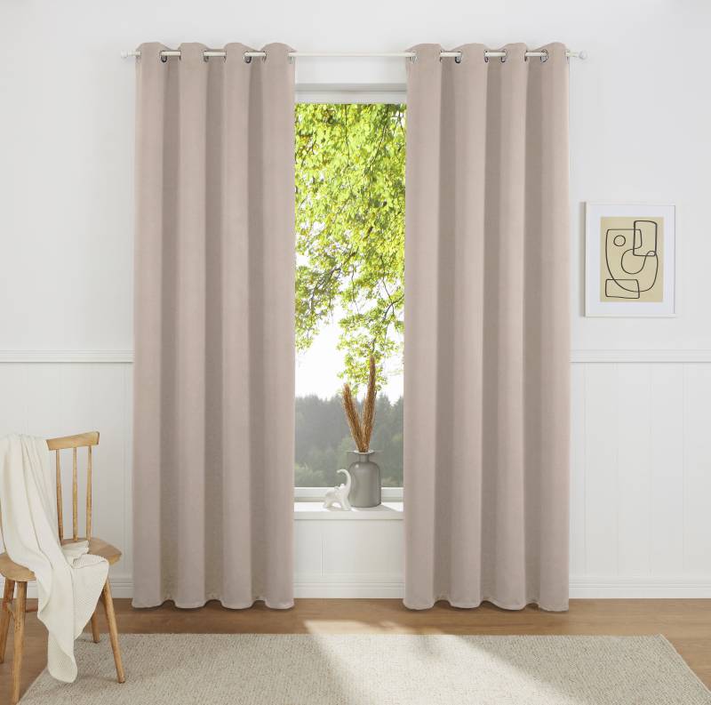 my home Gardine »SOLA«, (1 St.), Schal einfarbig, Verdunkelung, Überbreite. 1er/2er Set Gardinen von My Home