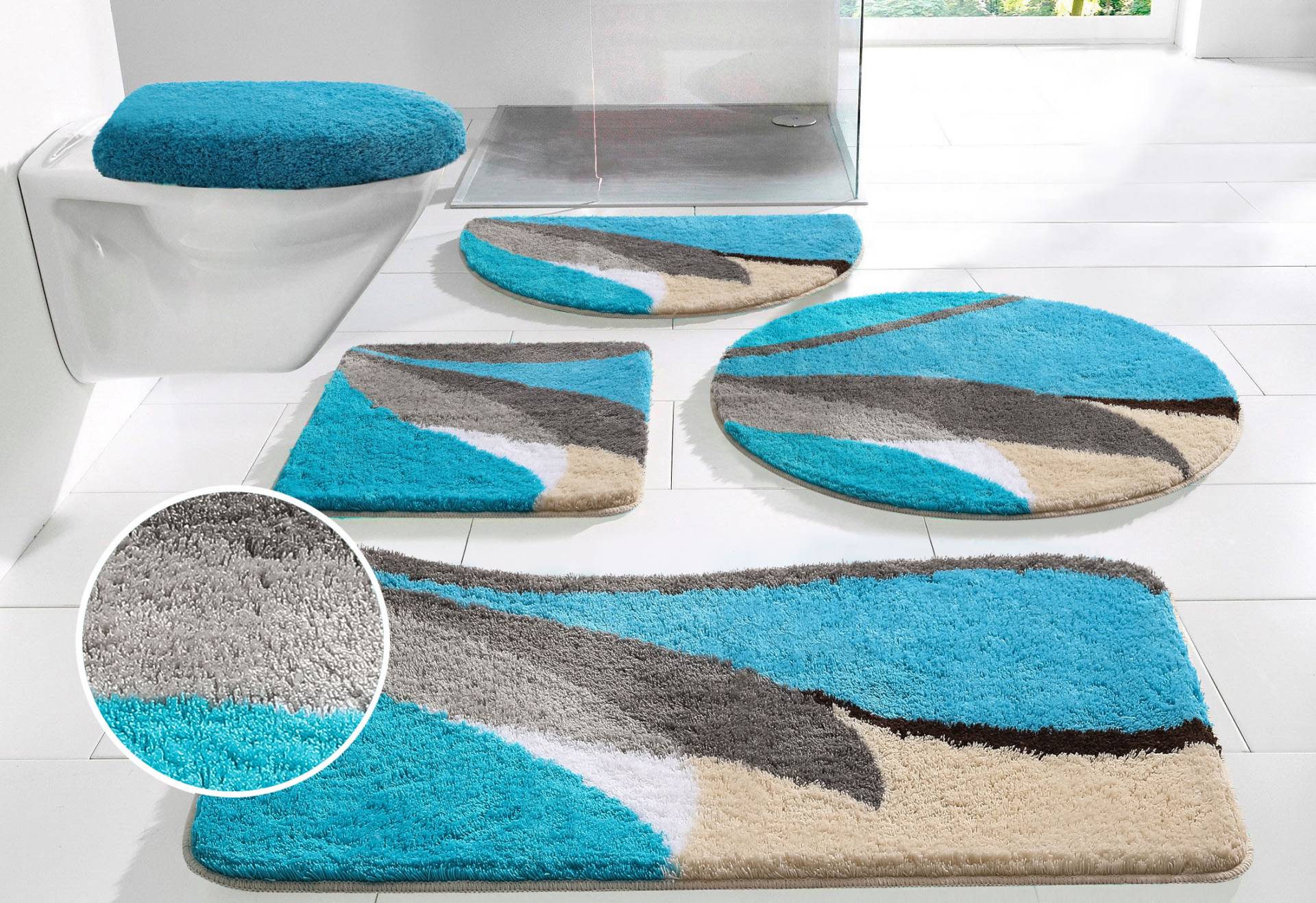 my home Badematte »Magnus, Badvorleger, Badezimmer Teppich«, rutschhemmend beschichtet, strapazierfähig-schnell trocknend, mehrfarbig, Badteppich, Badematten auch als 2 teiliges Set & rund my home Badematte »Magnus, Badvorleger, Badezimmer Teppich«, rutschhemmend beschichtet, strapazierfähig-schnell trocknend, mehrfarbig, Badteppich, Badematten auch als 2 teiliges Set & rund von My Home
