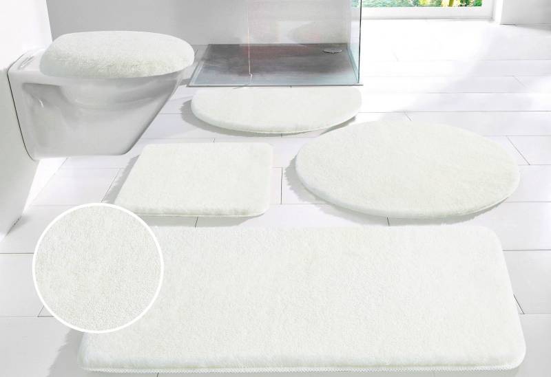 my home Badematte »Merida, Badvorleger, Badezimmer Teppich«, rutschhemmend beschichtet, fussbodenheizungsgeeignet-schnell trocknend-strapazierfähig, Badteppich, Uni Farben, rechteckig, rund & als 2-tlg. Set erhältlich von My Home