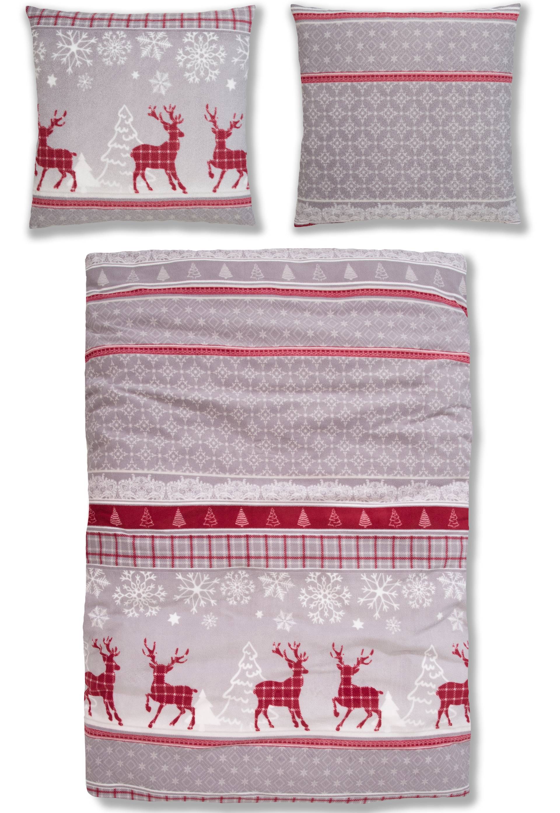 my home Bettwäsche »Chrissy in Gr. 135x200 oder 155x220 cm, ideal für Weihnachten«, Fleece kuschelig warm im Winter, Weihnachtsbettwäsche, Winter von My Home