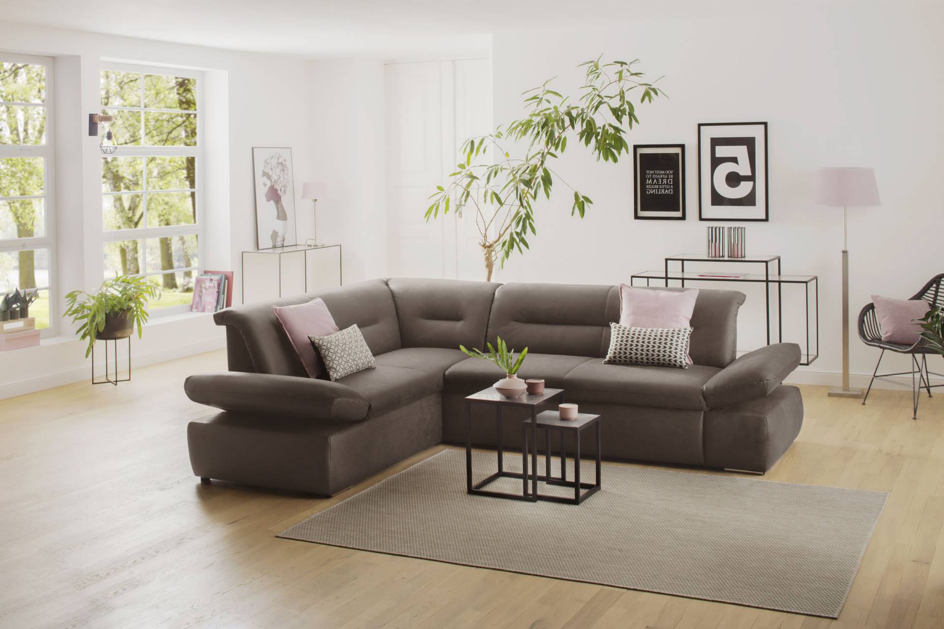 INOSIGN Ecksofa »Avesa«, Wahlweise mit Arm- und Bettfunktion, B/T/H: 275/211/80 cm von INOSIGN