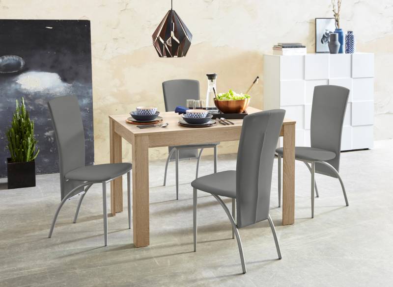 INOSIGN Essgruppe, (Set, 5 tlg.), Tischbreite 120 cm in eichefarben sägerau von INOSIGN