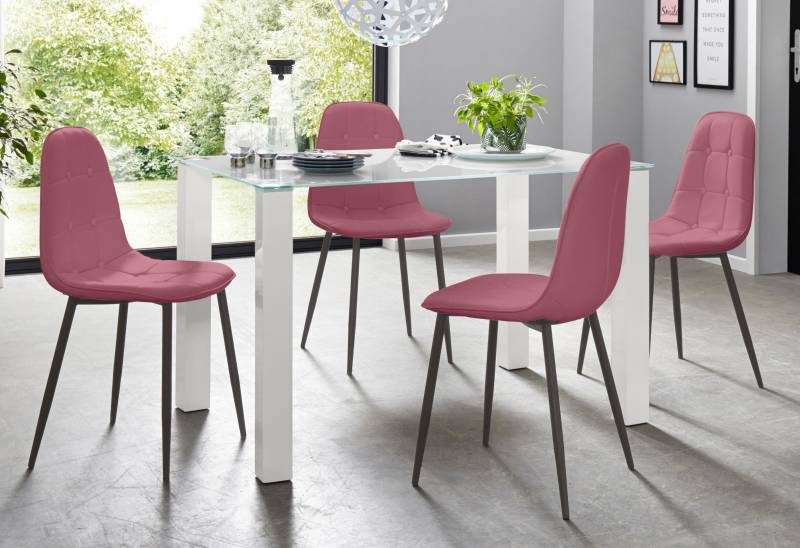 INOSIGN Essgruppe, (Set, 5 tlg.), mit Glastisch, Breite 120 cm von INOSIGN