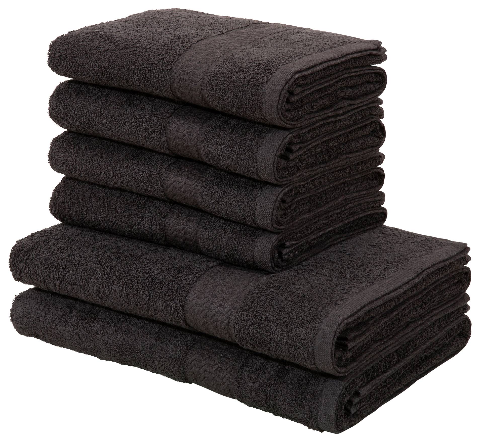 my home Handtuch Set »Juna, 2 Duschtücher (70x140), 4 Handtücher (50x100), 100% Baumwolle«, (Set, 6 St., 4 Handtücher (50x100 cm)-2 Duschtücher (70x140 cm) von My Home