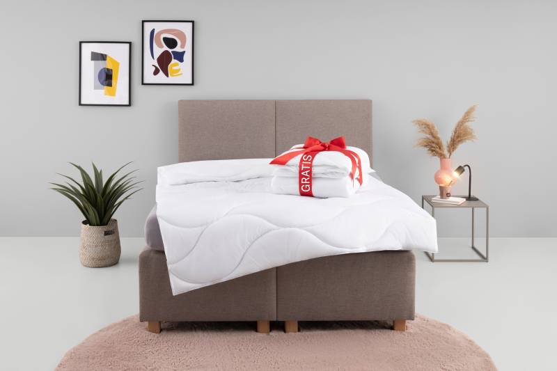 my home Microfaserbettdecke »Caelan, kaufe eine Decke - erhalte die Leichtbettdecke gratis dazu!«, normal, Füllung 100% Polyester, Bezug 100% Polyester, (1 St.), Bettdecke 135x200 cm und 155x220 cm, Sommer, Winter von My Home