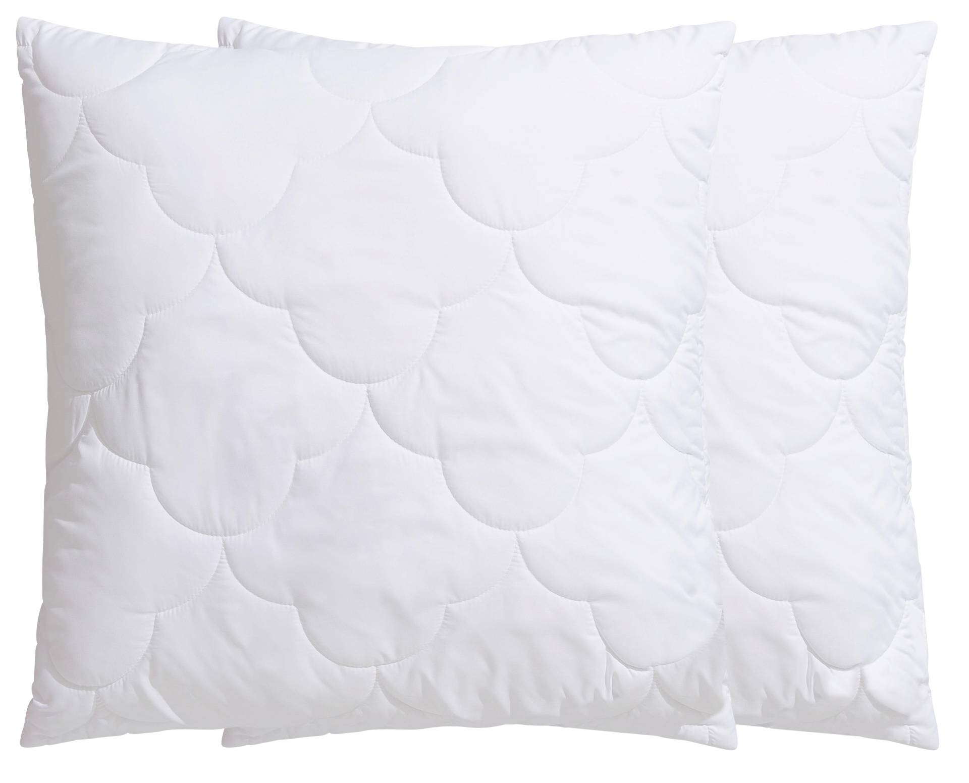 my home Microfaserkissen »Mondschein, Kopfkissen 40x80 cm, 80x80 cm und weitere Grössen«, Füllung: Faserbällchen aus Polyester, Bezug: Microfaser, (Spar-Set, 2 St., 2-tlg.), Kissen im Spar-Set, allergiker geeignet (für Hausstauballergiker) von My Home