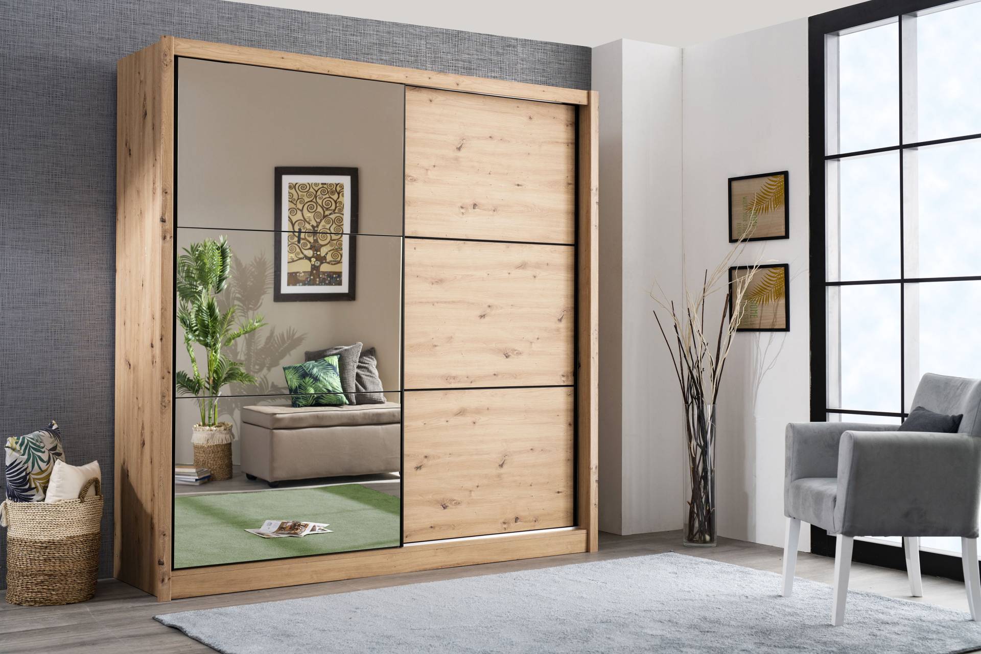 INOSIGN Schwebetürenschrank »Navara Kleiderschrank mit Spiegel Wäscheschrank Garderobe«, mit grosszügiger Innenausstattung, FSC®-zertifiziert, in 3 Breiten INOSIGN Schwebetürenschrank »Navara Kleiderschrank mit Spiegel Wäscheschrank Garderobe«, mit grosszügiger Innenausstattung, FSC®-zertifiziert, in 3 Breiten von INOSIGN
