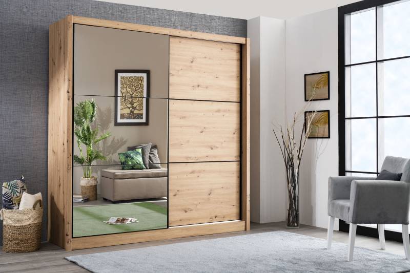 INOSIGN Schwebetürenschrank »Navara Kleiderschrank mit Spiegel Wäscheschrank Garderobe«, mit grosszügiger Innenausstattung, FSC®-zertifiziert, in 3 Breiten von INOSIGN