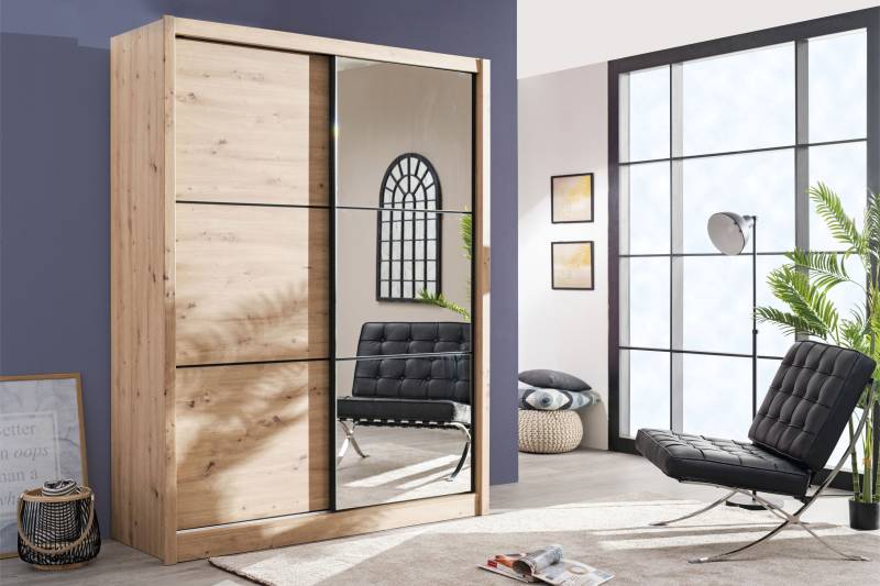 INOSIGN Schwebetürenschrank »Navara Kleiderschrank mit Spiegel Wäscheschrank Garderobe«, mit grosszügiger Innenausstattung, FSC®-zertifiziert, in 3 Breiten von INOSIGN