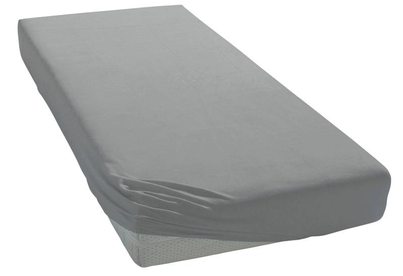 my home Spannbettlaken »Paprika, weicher Jersey aus Mikrofaser, aus 100% Polyester hergestellt«, Mikrofaser, Spannbettlaken für Matratzenhöhe bis zu 18 cm, Bettlaken mit Gummizug von My Home