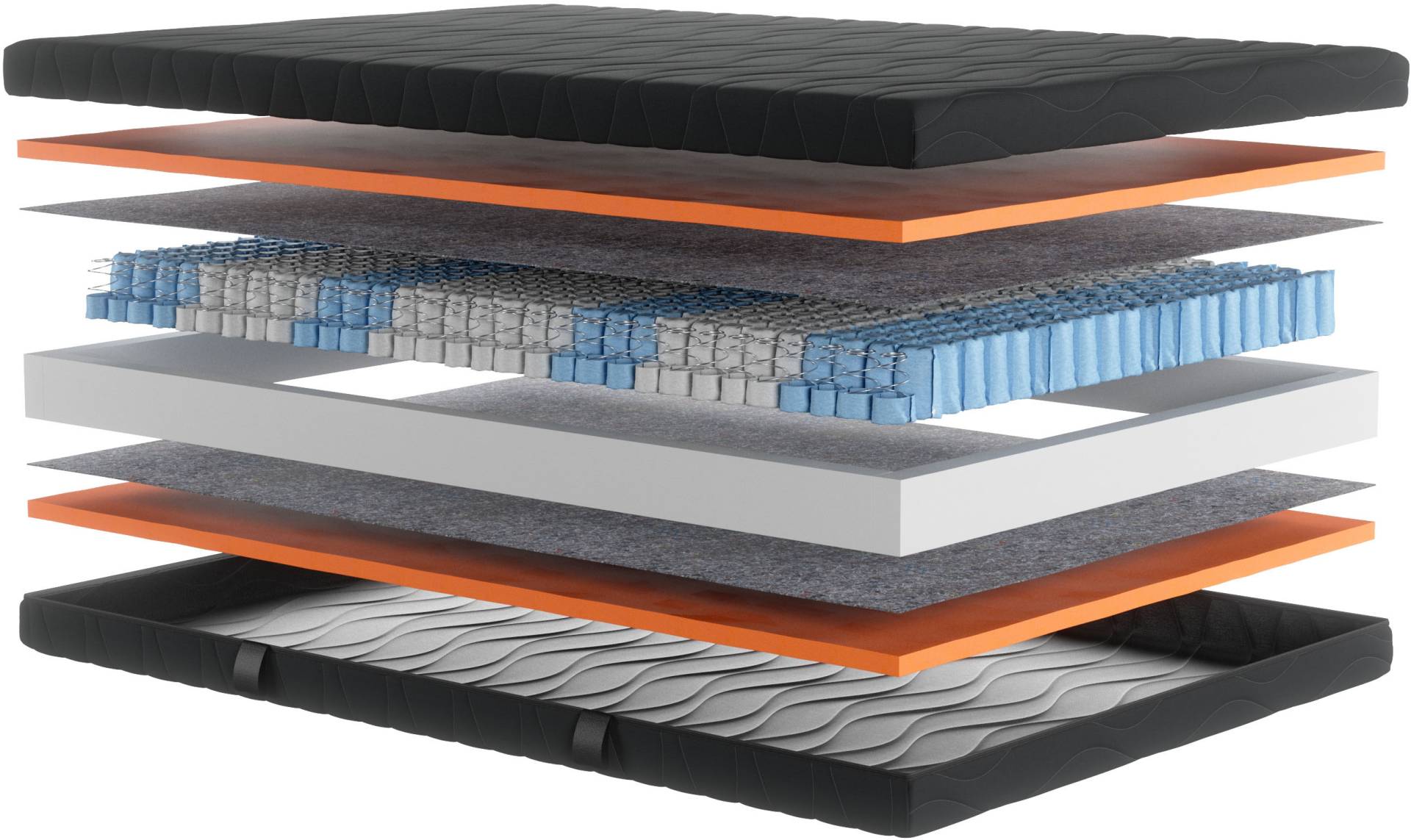 my home Taschenfederkernmatratze »Black Diamond Comfort, Matratze 90x200, 140x200 cm & weitere Grössen«, 20 cm hoch, 500 Federn, (1 St.), 7-Zonen, H2 / H3 / H4, ergonomisch, atmungsaktiv von My Home