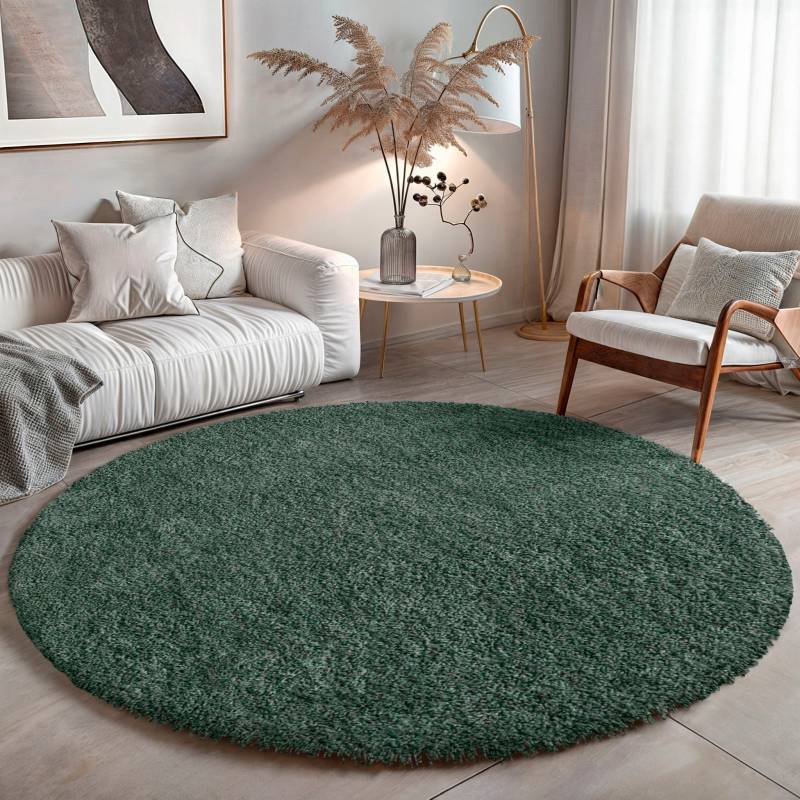 my home Hochflor-Teppich »Banji«, rund, 37 mm Höhe, Uni Farben, weich und flauschig, auch als rechteckig erhältlich von My Home