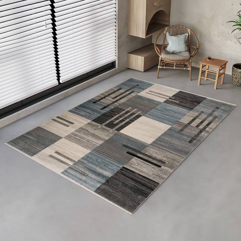my home Teppich »Beliz«, rechteckig, 9 mm Höhe, mit Konturenschnitt, Kurzflor, 3D-Design, mit Fransen, Wohnzimmer von My Home