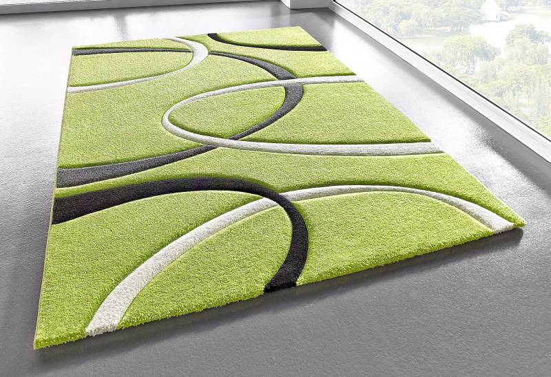 my home Teppich »Bilbao«, rechteckig, 13 mm Höhe, handgearbeiteter Konturenschnitt, Kurzflor, Hoch-Tief, 3D-Design von My Home