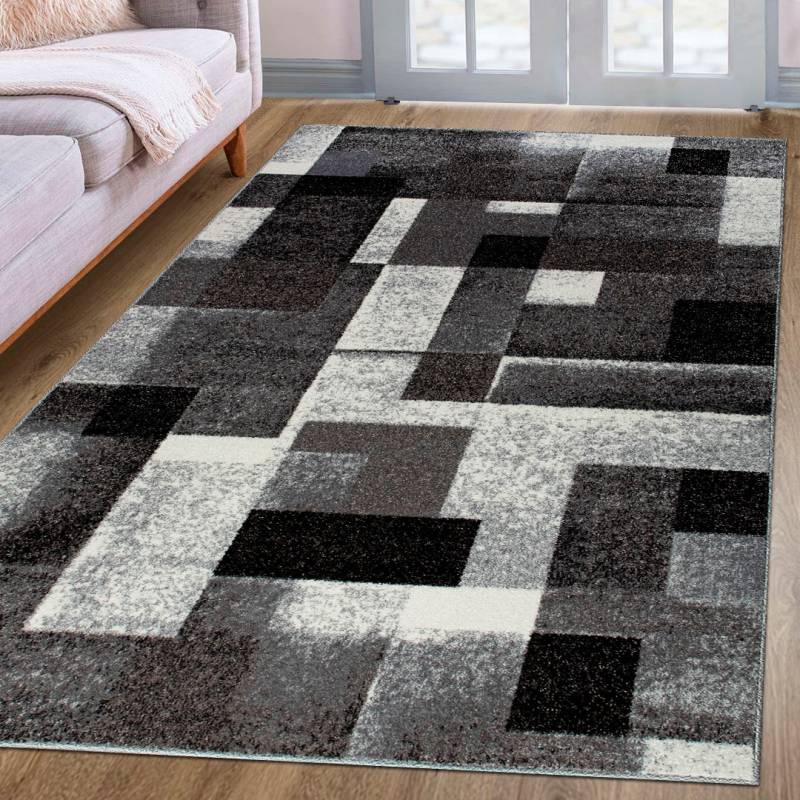 my home Teppich »Corine«, rechteckig, 9 mm Höhe, mit besonders weichem Flor, Kurzflor, modernes Karo-Design, grafisch von My Home