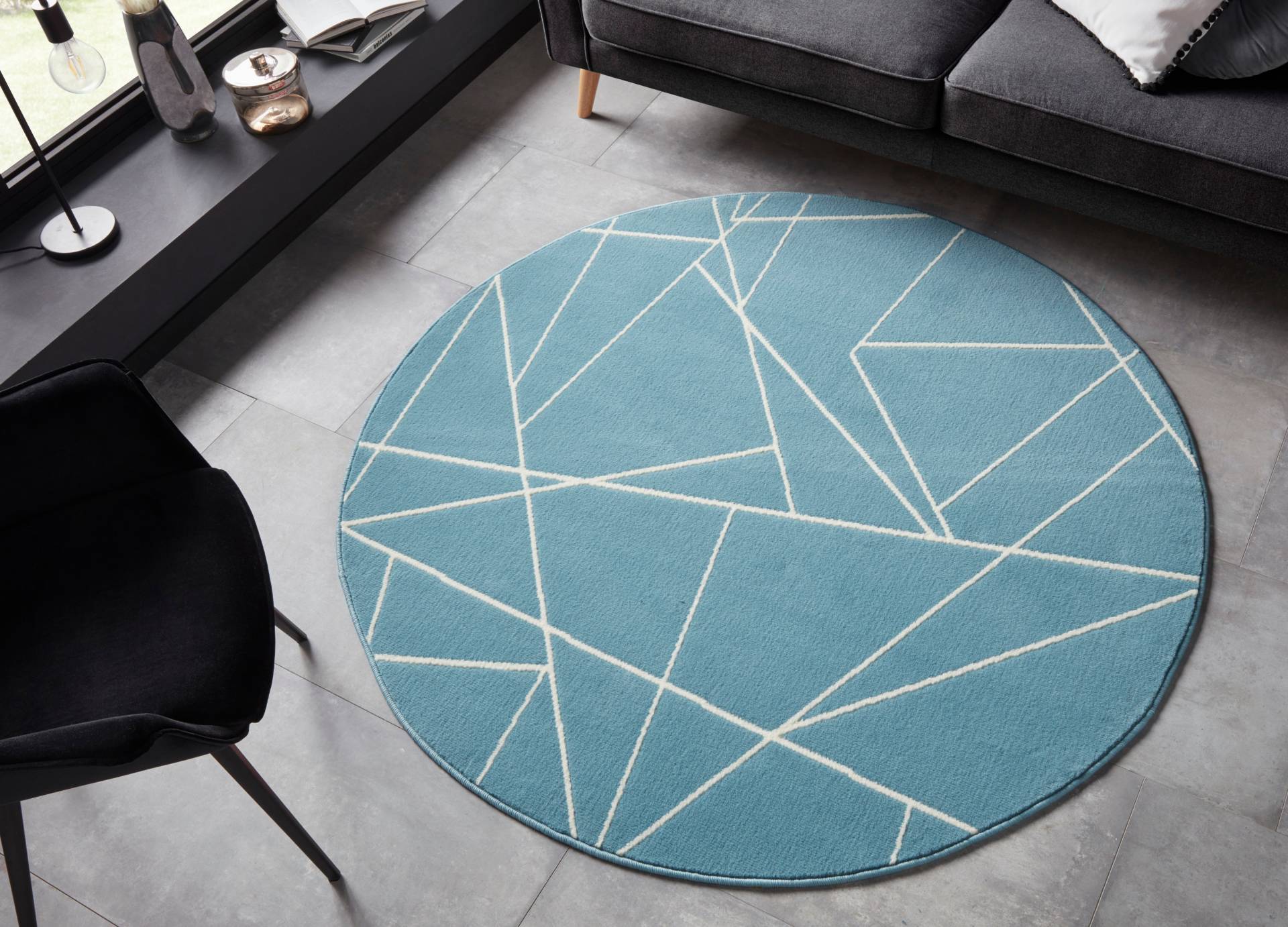 my home Teppich »Oswyn«, rund, 8 mm Höhe, Kurzflor, Geometrisches Design, Zwei-Farben Kombination my home Teppich »Oswyn«, rund, 8 mm Höhe, Kurzflor, Geometrisches Design, Zwei-Farben Kombination von My Home