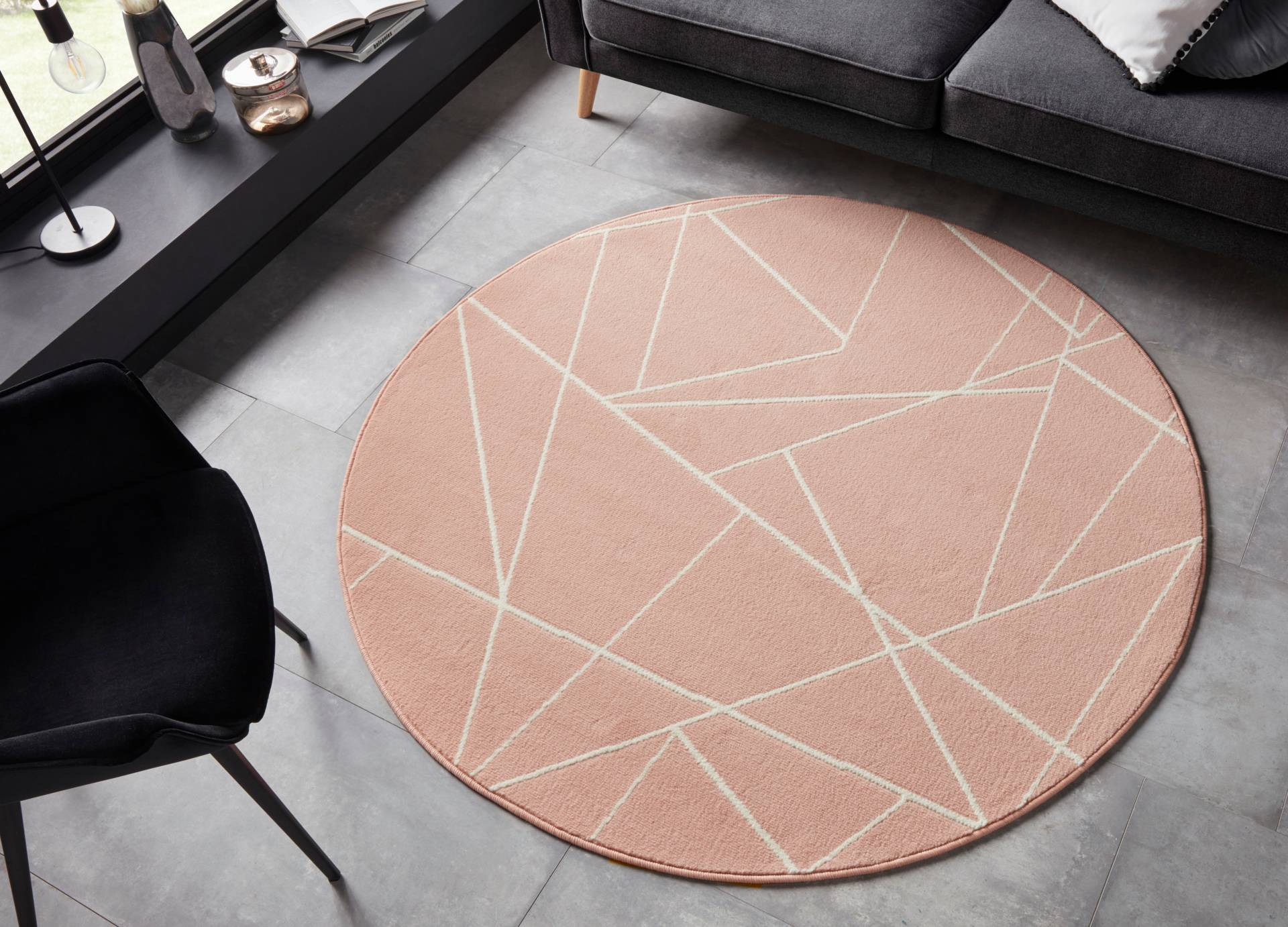 my home Teppich »Oswyn«, rund, 8 mm Höhe, Kurzflor, Geometrisches Design, Zwei-Farben Kombination my home Teppich »Oswyn«, rund, 8 mm Höhe, Kurzflor, Geometrisches Design, Zwei-Farben Kombination von My Home