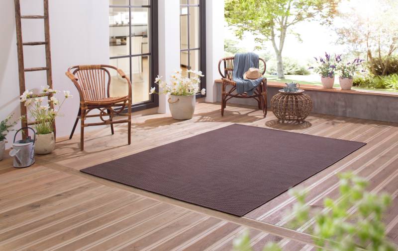 my home Teppich »Rhodos, In-und Outdoor geeignet«, rechteckig, 3 mm Höhe, Sisal-Optik, Wetterfest & UV-beständig, Wohnzimmer, Balkon, Camping von My Home
