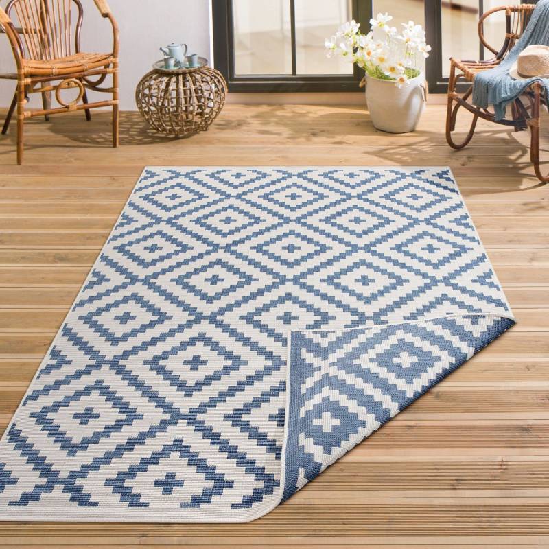 my home Teppich »Ronda Wendeteppich«, rechteckig, 5 mm Höhe, Sisal-Optik, Flachgewebe, In- und Outdoor, geometrisches Boho Design von My Home
