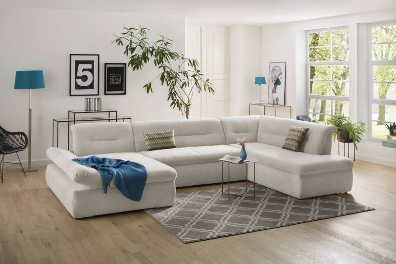 INOSIGN Wohnlandschaft »Avesa U-Form«, Wahlweise mit Armteilverstellung und Bettfunktion, B/T/H: 355/216/80cm von INOSIGN