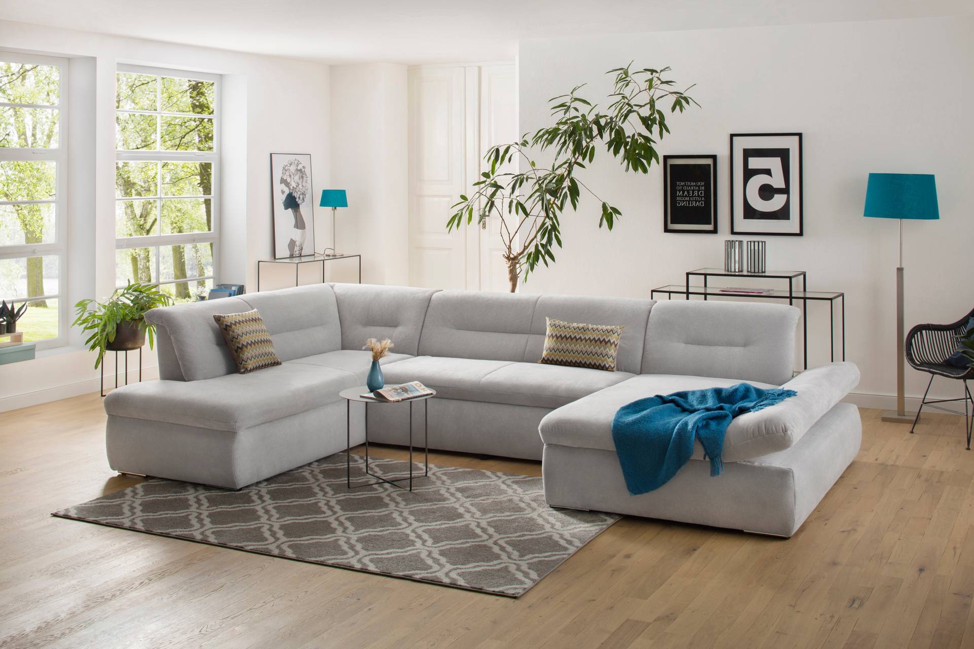 INOSIGN Wohnlandschaft »Avesa U-Form«, Wahlweise mit Armteilverstellung und Bettfunktion, B/T/H: 355/216/80cm von INOSIGN