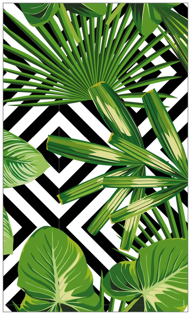 MySpotti Fensterfolie »Look Leaves'n'Cevron«, halbtransparent, glattstatisch haftend, 60 x 100 cm, statisch haftend von MySpotti