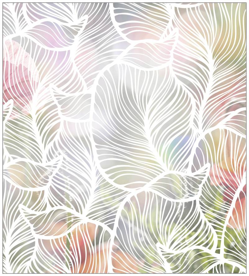 MySpotti Fensterfolie »Look Leaves white«, halbtransparent, glattstatisch haftend, 90 x 100 cm, statisch haftend von MySpotti