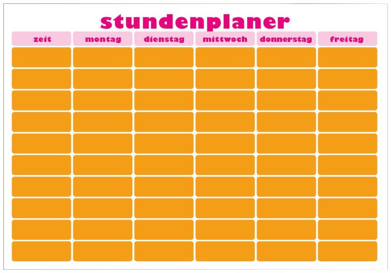 MySpotti Wandsticker »Memo Kids Stundenplaner pink-orange«, (1 St.), mit Whiteboard-Oberfläche von MySpotti