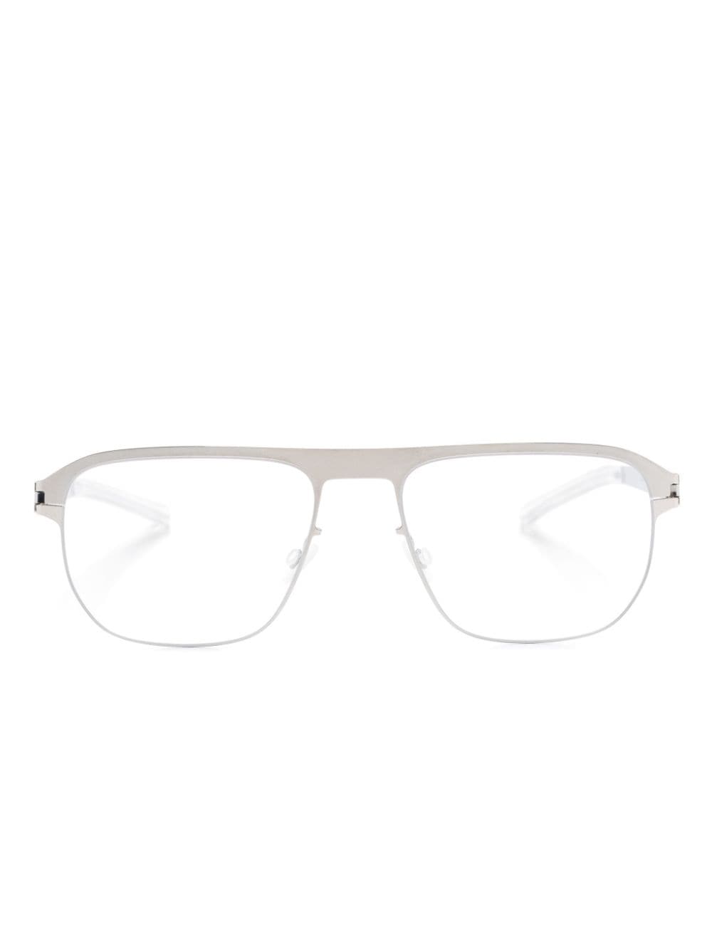 Mykita Lorenzo rectangle-frame glasses - Silver von Mykita