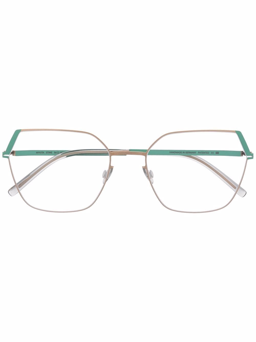 Mykita hexagon colourblock frame glasses - Green von Mykita
