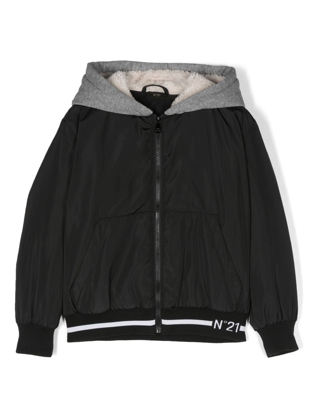 Nº21 Kids hooded bomber jacket - Black von Nº21 Kids