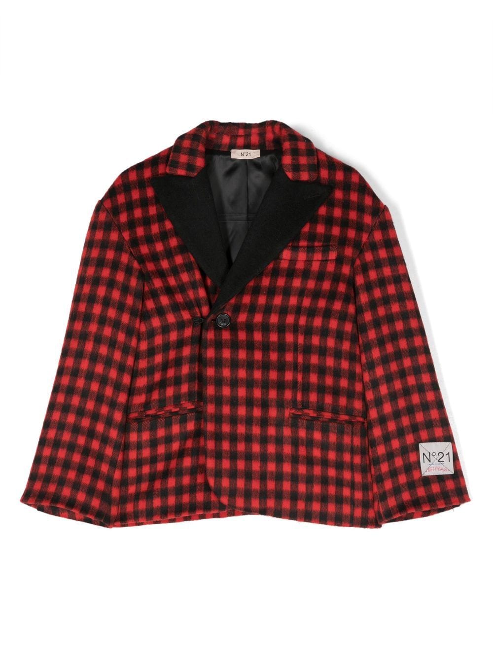 Nº21 Kids check-pattern single-breasted blazer - Red von Nº21 Kids