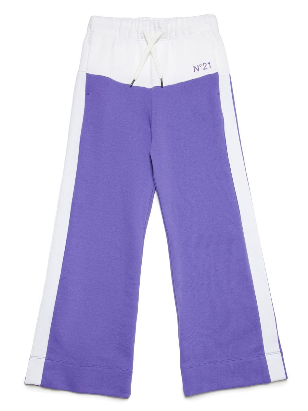 Nº21 Kids colour-block cotton track pants - Purple von Nº21 Kids
