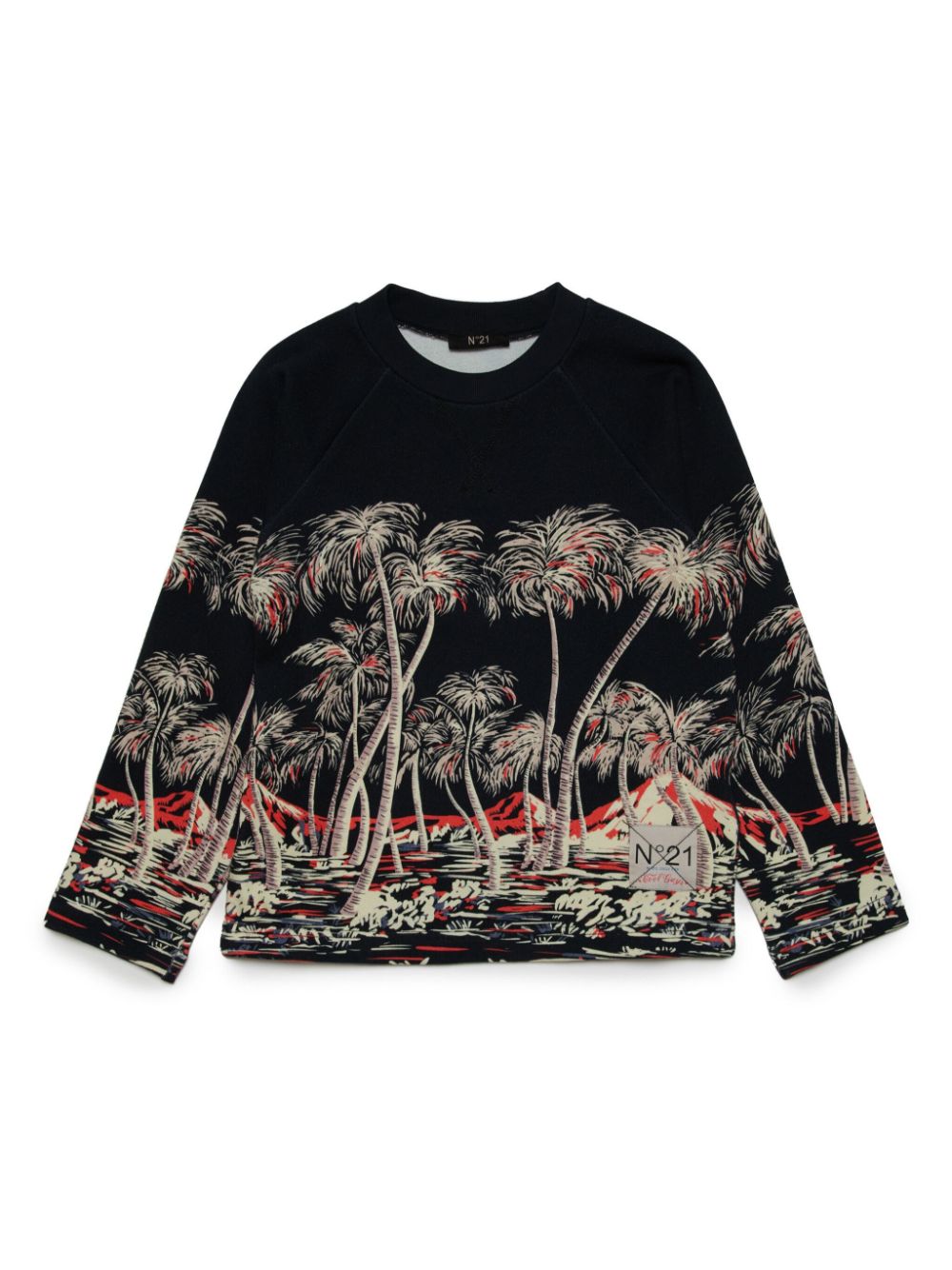 Nº21 Kids graphic-print cotton sweatshirt - Black von Nº21 Kids