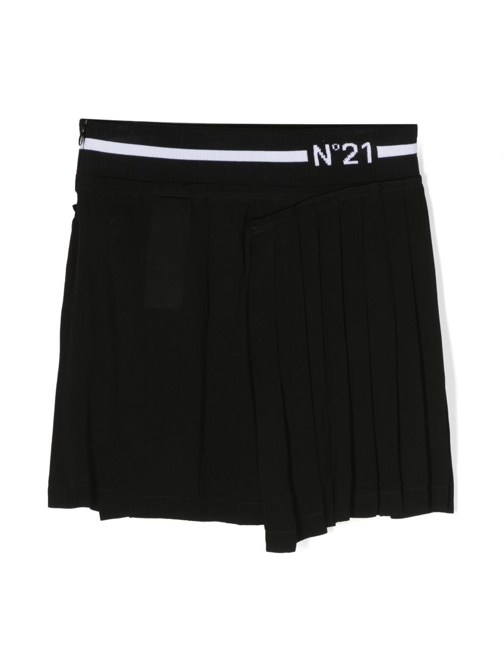 Nº21 Kids intarsia-logo pleated skirt - Black von Nº21 Kids